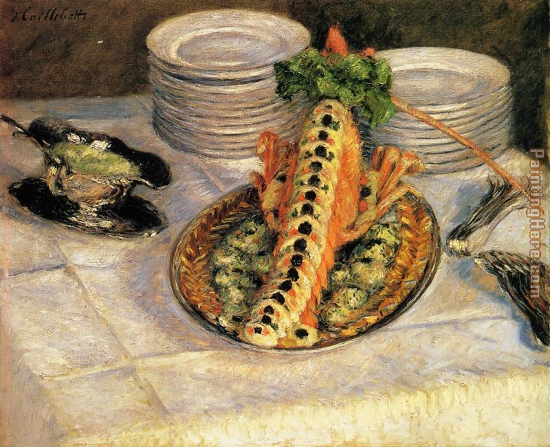 Still Life with Crayfish painting - Gustave Caillebotte Still Life with Crayfish art painting